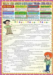 English Worksheet: USING THE RIGHT AUXILIARY VERB-KEY INCLUDED