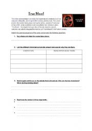 English Worksheet: True blood opening sequence