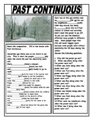 English Worksheet: PAST CONTINUOUS