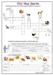 English Worksheet: on the farm