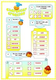 English Worksheet: Job creating a character