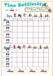 English Worksheet: Time Garfield battleship