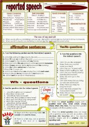 English Worksheet: reported speech (01.02.12)