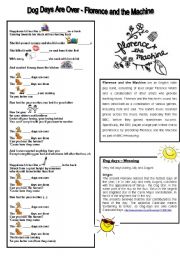 English Worksheet: _Song: Dog days are over - Florence and the machine _