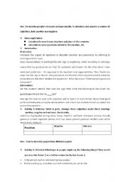 English Worksheet: describe people lesson plan