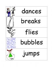 English worksheet: action words word wall