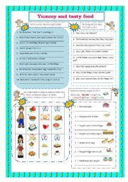 English Worksheet: Food (Word order - positive,negative,interrogative) 