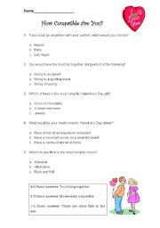 English worksheet: Compatibility Quiz