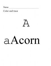 English Worksheet: Letter A