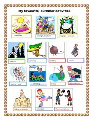 English Worksheet: My favourite summer activities
