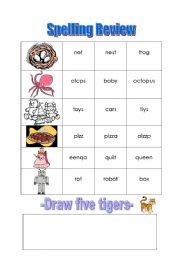 English worksheet: Spelling Review