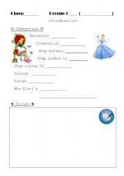 English Worksheet: Cinderella playscript