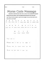 English worksheet: morse code