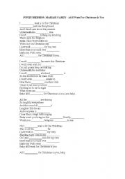 English worksheet: Song: All I want for Christmas is you