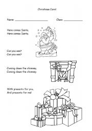 English Worksheet: Christmas carol
