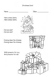 English worksheet: Christmas carol