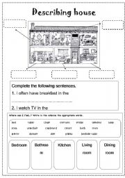 English Worksheet: Describing house