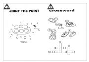English Worksheet: join the points and crossword