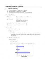 English worksheet: Lesson plan- comparison of adverbs