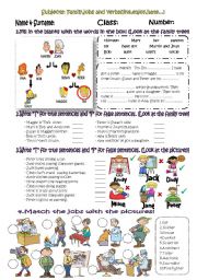 English Worksheet: Exercises for 6th grades*family,jobs,T&F Activity*