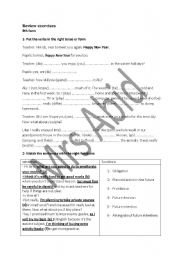 English Worksheet: review exercises 