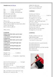 English Worksheet: Song: Headphones by Britt Nicole