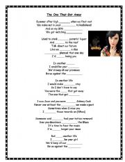 English Worksheet: Katy Perrys song: The One That Got Away