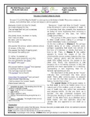 English Worksheet: Because I could not stop for Death