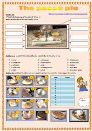 English Worksheet: The Pecan Pie Recipe