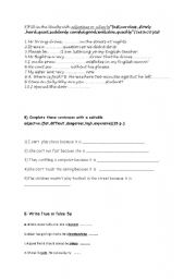 English Worksheet: adjective