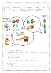 English Worksheet: food and drinks