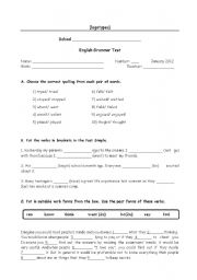 English worksheet: Grammar Test