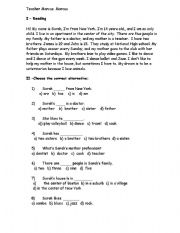 English Worksheet: Reading comprehension 