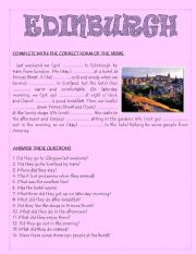 English Worksheet: A WEEKEND IN EDINBURGH