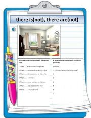 English Worksheet: There is. there are