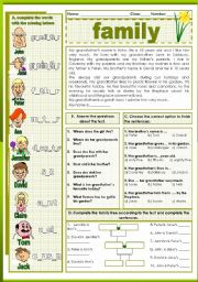 English Worksheet: Family (01.02.12)