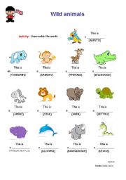 English Worksheet: Wild Animals