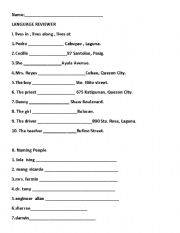 English Worksheet: grammar test