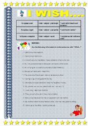 English Worksheet: I WISH