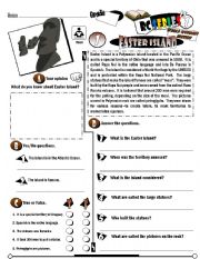 English Worksheet: RC Series_World Wonders Edition_01 Easter Island (Fully Editable + Key) 