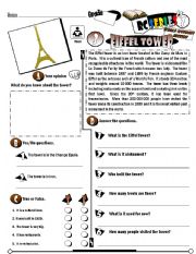 English Worksheet: RC Series_World Wonders Edition_03 Eiffel Tower (Fully Editable) 