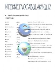 English Worksheet: Internet vocabulary