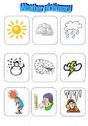 English Worksheet: Weather pictionary - fun game