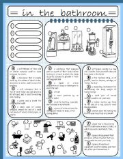 English Worksheet: In the bathroom (3/4)