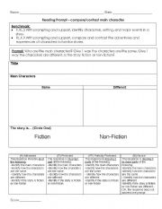 English worksheet: main character