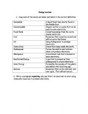 English Worksheet: Energy Sources