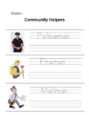 English Worksheet: Community Helper Book