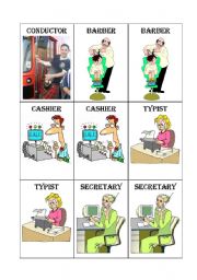 English Worksheet: Memory Game: Jobs * 2/2