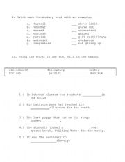 English Worksheet: Rewards- Vocabulary Study guide  Lessons 4-6
