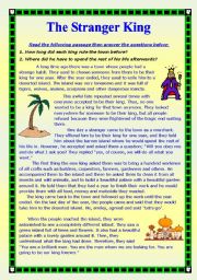 English Worksheet: The Stranger King